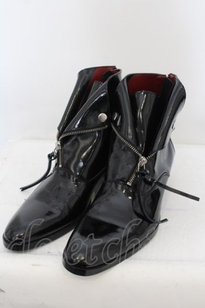画像: 【セール】CIVARIZE / Lawライダースハイヒールブーツ 42(26.0〜26.5cm)/ ブラック（ガラスレザー） O-24-06-27-155-CI-za-YM-ZT-S001