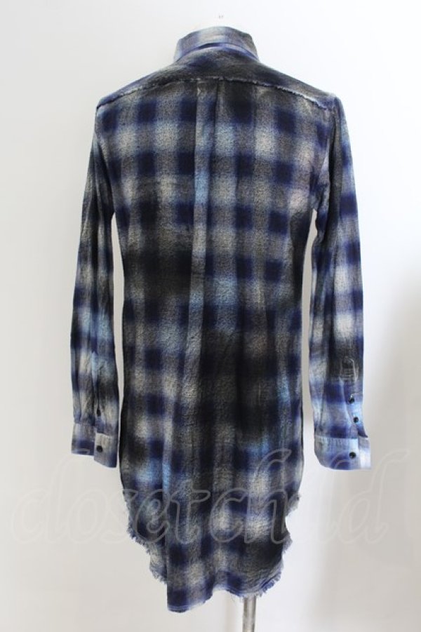 画像3: CIVARIZE / Wasp 裾ジップロングチェックシャツ 46 ブルー O-24-07-23-015-CI-sh-YM-ZS (3)