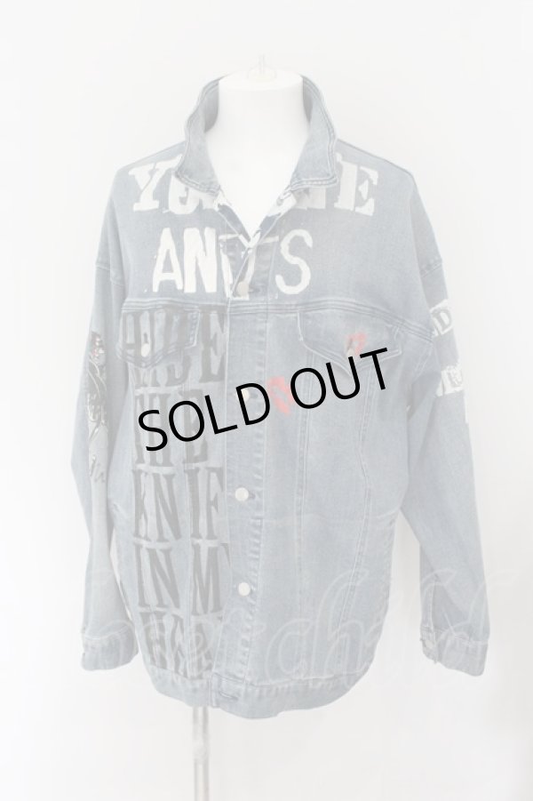 画像1: SWITCHBLADE / GRAPHIC PRINT DENIM ジャケット M インディゴ O-24-10-24-055-SW-ja-YM-M118 (1)