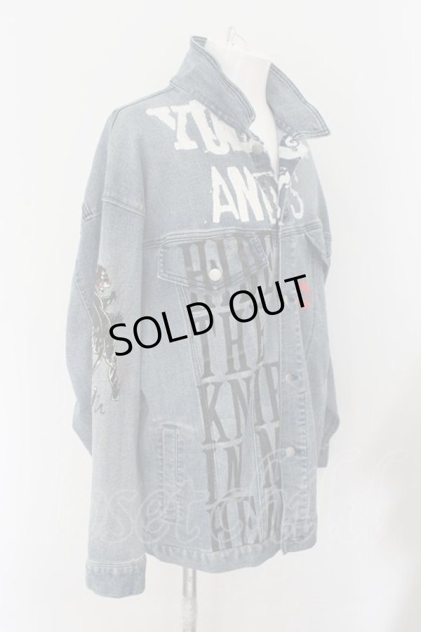 画像2: SWITCHBLADE / GRAPHIC PRINT DENIM ジャケット M インディゴ O-24-10-24-055-SW-ja-YM-M118 (2)