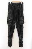 画像1: 14th Addiction / クラックコーティングサルエルカーゴパンツ 2 ブラック O-24-10-24-031-14-pa-YM-ZT200 (1)