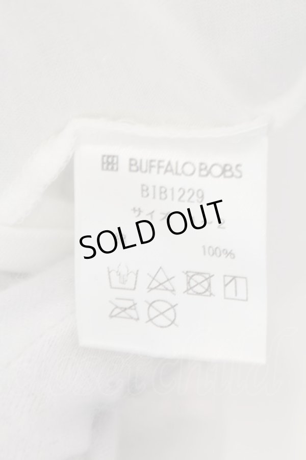 画像3: BUFFALO BOBS / STELLAラメプリントVネックTシャツ 1-2 ホワイトｘブルー O-24-07-26-047-BU-ts-YM-ZT109 (3)