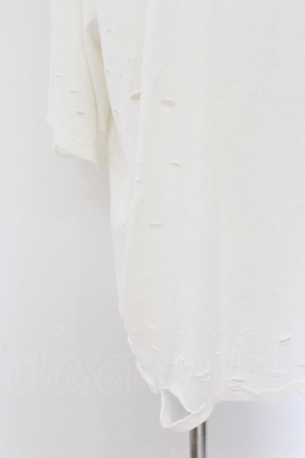 NO ID. / デストロイBIGTシャツ ONE ホワイト O-24-08-14-004-NO