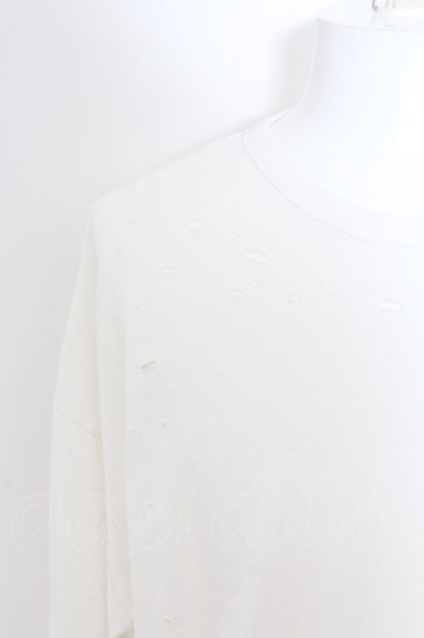 NO ID. / デストロイBIGTシャツ ONE ホワイト O-24-08-14-004-NO