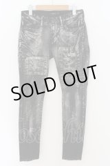 画像: CIVARIZE / Notice リメイクコーティングスキニーデニムパンツ 44 ブラックｘシルバー O-24-08-21-041-CI-pa-YM-ZT067