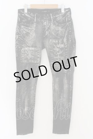 画像: CIVARIZE / Notice リメイクコーティングスキニーデニムパンツ 44 ブラックｘシルバー O-24-08-21-041-CI-pa-YM-ZT067