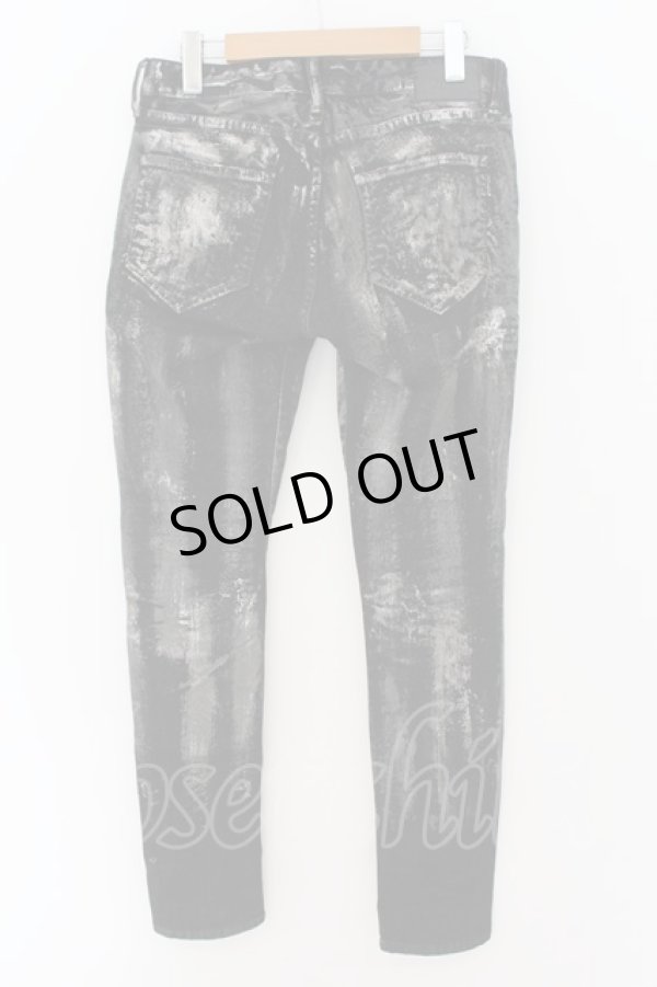 画像2: CIVARIZE / Notice リメイクコーティングスキニーデニムパンツ 44 ブラックｘシルバー O-24-08-21-041-CI-pa-YM-ZT067 (2)
