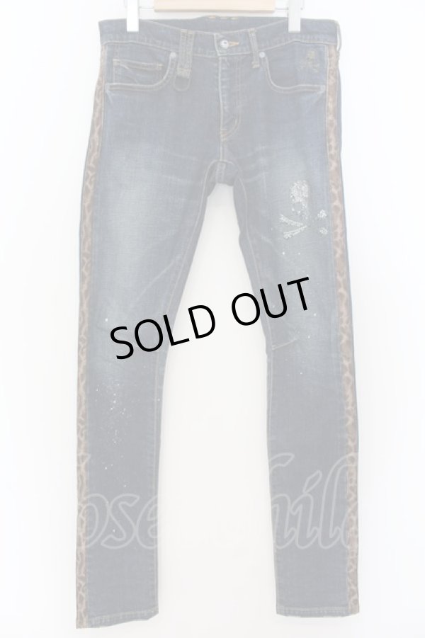 画像1: Roen Jeans / レオパードラインペインティングスキニーデニムパンツ 30 インディゴ O-24-08-29-100-Ro-pa-YM-ZT252 (1)