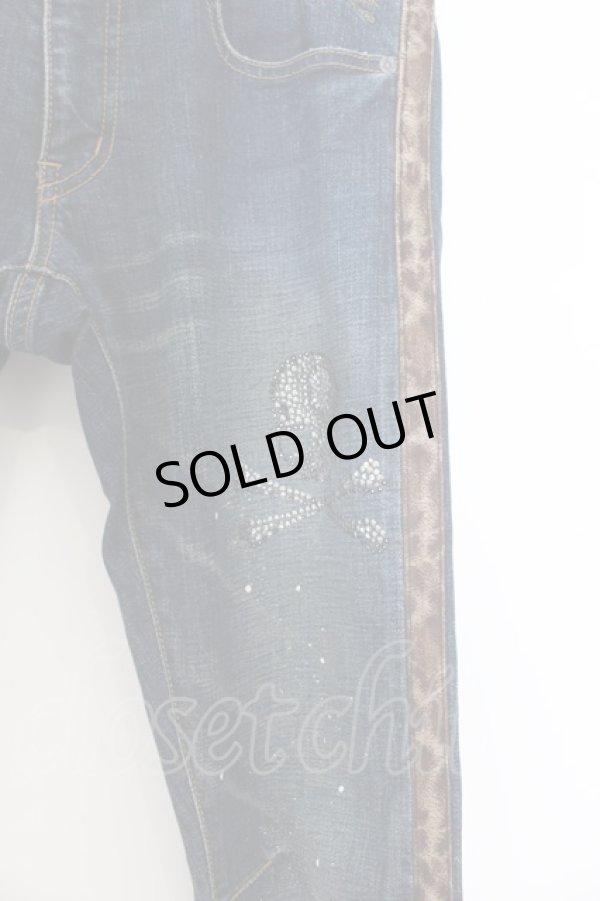 画像3: Roen Jeans / レオパードラインペインティングスキニーデニムパンツ 30 インディゴ O-24-08-29-100-Ro-pa-YM-ZT252 (3)