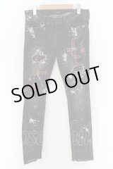 画像: CIVARIZE / タータンリペアペインティングデストロイストレッチスキニーデニムパンツ 44 ブラック O-24-09-16-040-CI-pa-YM-ZT002