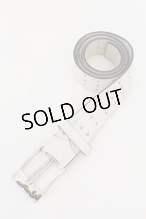画像: Hiromu Takahara / Skull Pin Belt ベルト  ホワイト O-24-09-25-071-Hi-za-YM-ZT-MK001