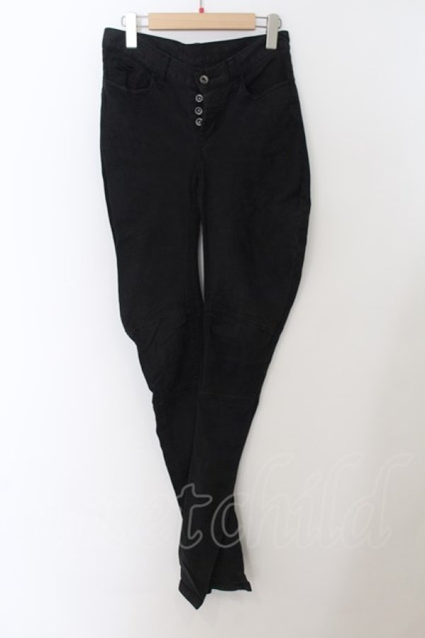 画像1: 【WINTERセール】5351pour les Hommes / スーパーロングバナナストレッチパンツ 44 ブラック O-24-09-25-022-53-pa-YM-ZT132 (1)