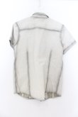 画像2: 【WINTERセール】FUGA / Functionカウレザー半袖シャツ 44 ブラックｘライトグレー O-24-09-27-077-FU-sh-YM-ZT-ML018 (2)