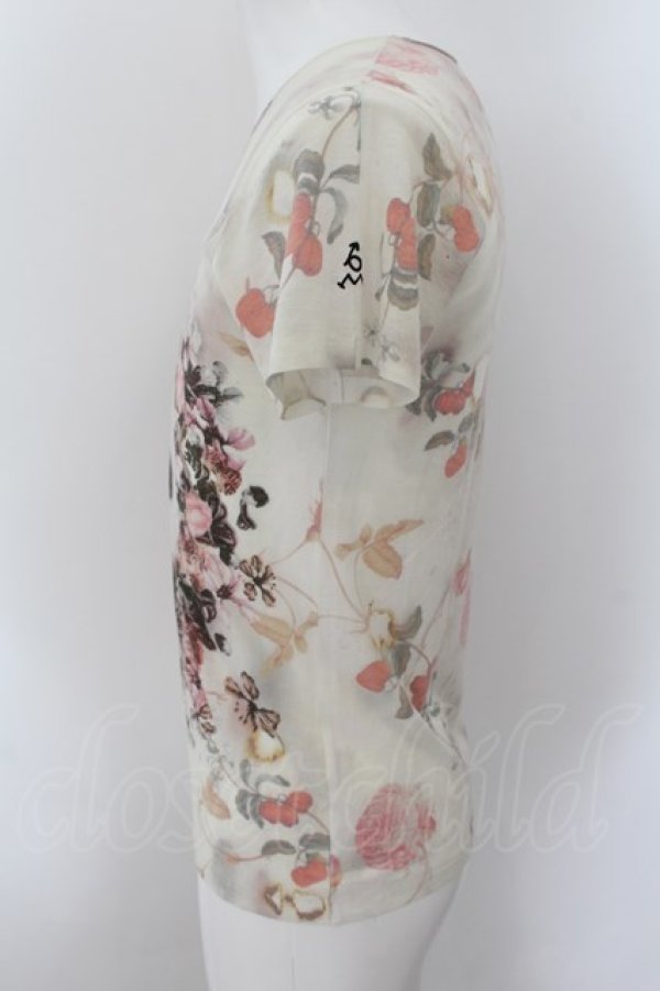 画像2: 【WINTERセール】maxsix / スカルフラワープリントTシャツ S アイボリー O-24-10-10-009-ma-ts-YM-ZT057 (2)