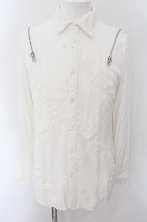 画像1: 【WINTERセール】CIVARIZE / Admireレースデザインシャツ 46 ホワイト O-24-10-17-067-CI-sh-YM-ZT314 (1)
