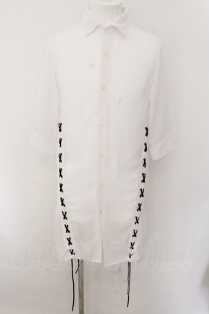 画像: 【WINTERセール】CIVARIZE / レースアップシフォンロングシャツ 44 ホワイト O-24-10-17-072-CI-sh-YM-ZT273