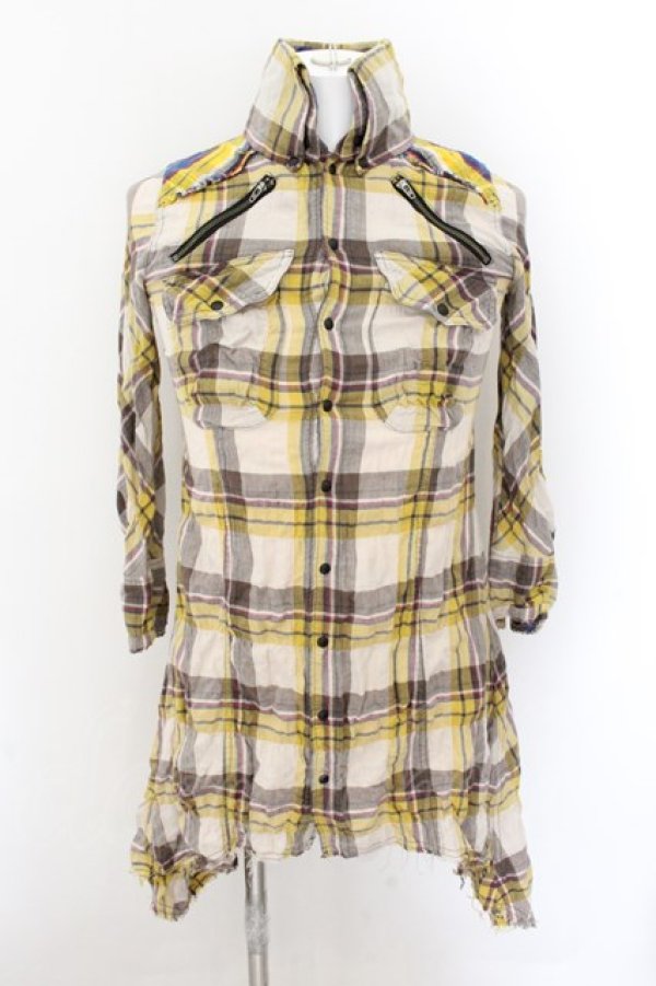 画像1: LGB / SHIRT-G/DRESS　七部袖シャツワンピース 0（レディース） イエロー O-24-10-29-081-LG-sh-YM-ZT032 (1)