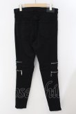 画像4: CavariA / ニーZIPストレッチデニムパンツ 46 ブラック O-24-11-30-050-Ca-pa-YM-ZT218 (4)