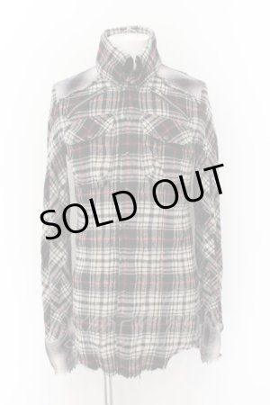 画像: LGB / SHIRT-G/M リネン混ウールチェックシャツ【メンズ1】 1 ブラックｘアイボリーｘレッド O-24-12-26-117-LG-sh-YM-ZT107