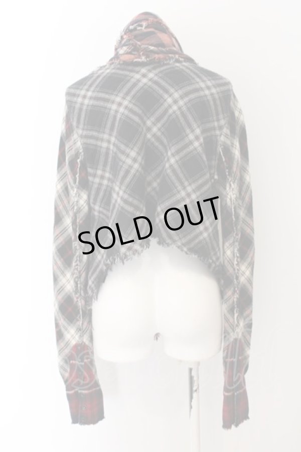 画像3: LGB / SHIRT-G/STL ストールシャツ 0（レディース） レッドｘブラック O-24-12-26-118-LG-sh-YM-ZT102 (3)