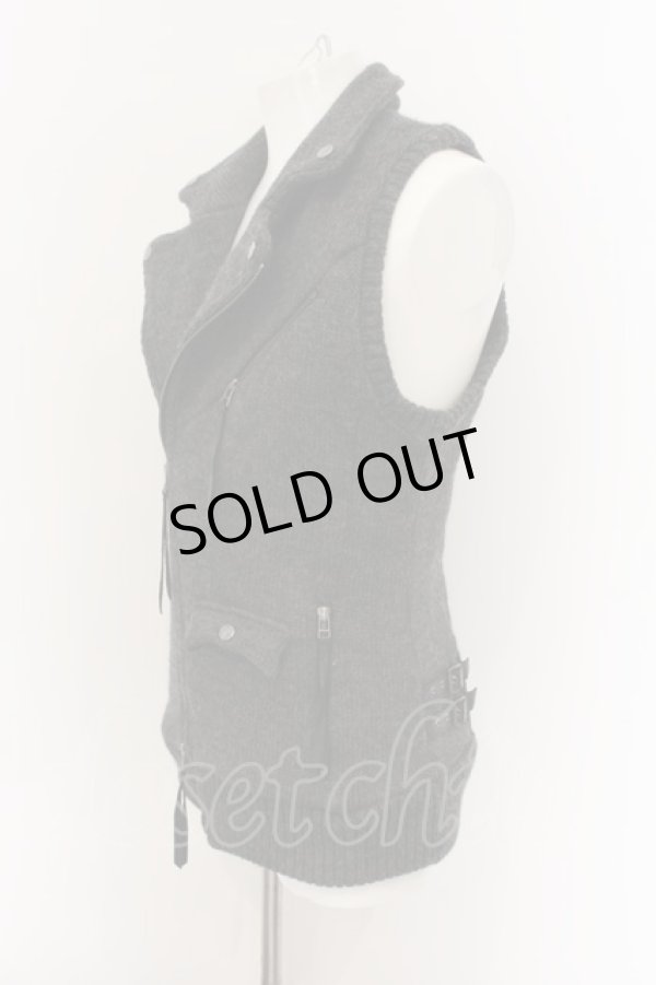 画像2: Moonage Devilment / Heavy Knit Riders Vest ベスト 44 グレー O-25-01-03-020-Mo-to-YM-ZT170 (2)