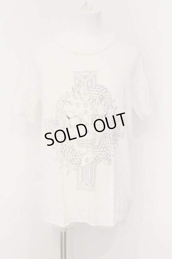 画像1: Moonage Devilment / Cross Print Big Tシャツ 44 ホワイト O-25-01-17-008-Mo-ts-YM-ZT (1)
