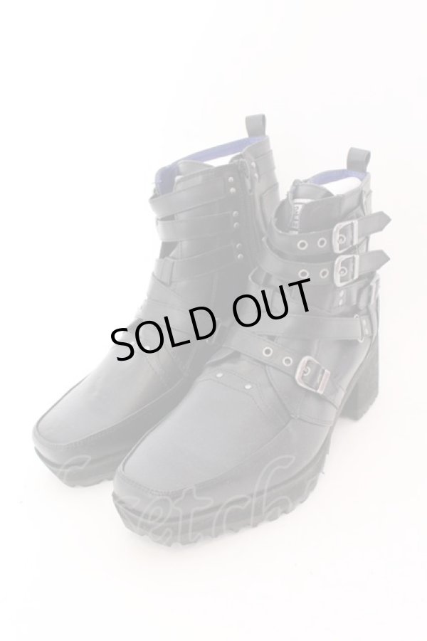 画像1: yosuke / 原宿店×YOSUKE公式SHOP限定コラボ　ベルテッドブーツ 25.5 ブラック O-25-02-01-008-yo-sho-YM-OS (1)