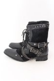 画像3: LOVEHUNTER / チェーン付きレースアップサイドジップブーツ 41（約26cm） ブラック O-25-02-01-009-LO-sho-YM-ZT-S007 (3)