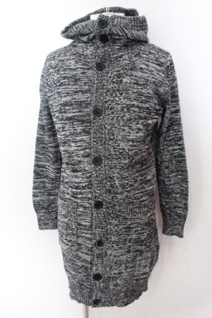 画像: NO ID. / Cニットフーデッドロングジャケット 2 ミックス O-25-02-12-021-NO-ja-YM-ZT218