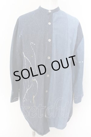 画像: GLIMCLAP / Patchwork design & gimmick processing denim シャツ S インディゴ O-25-02-12-023-CL-sh-YM-ZT177