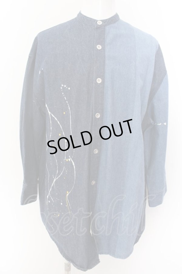 画像1: GLIMCLAP / Patchwork design & gimmick processing denim シャツ S インディゴ O-25-02-12-023-CL-sh-YM-ZT177 (1)