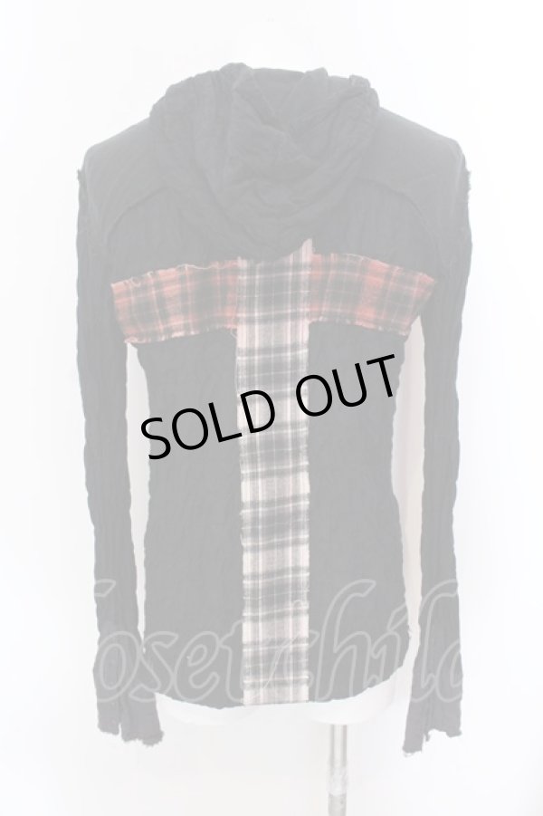 画像3: LGB / SHIRT-G/PK/BACK CROSS　フード付きシャツ レディース1 ブラック O-25-02-23-003-LG-sh-YM-ZT071 (3)