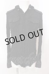 画像: LGB / SHIRT-G/PK/BACK CROSS　フード付きシャツ レディース1 ブラック O-25-02-23-003-LG-sh-YM-ZT071