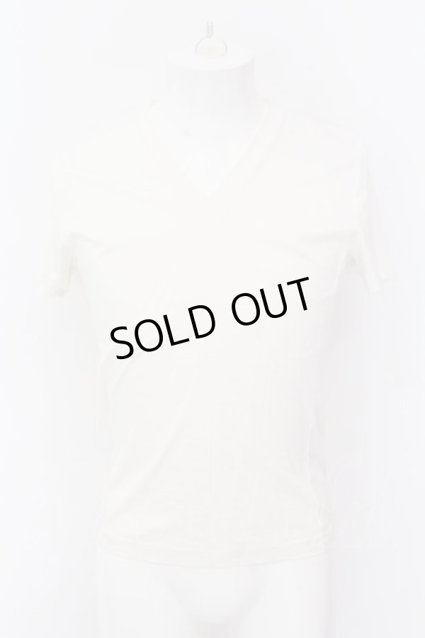 画像1: 5351pour les Hommes / DIRECTOURS COTTON VネックTシャツシャツ 2 ホワイト O-25-02-24-030-53-ts-YM-ZT205 (1)