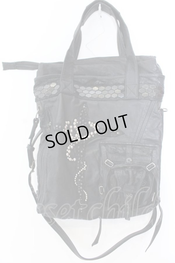 画像1: KMRii / SERPENT CROSS TOTE　レザーバッグ  ブラック O-25-02-28-111-KM-ba-YM-ZT0525D (1)
