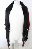 画像1: KMRii / MAGNOLIA FUR LEATHER STOLE ストール  レッドｘブラック O-25-02-28-121-KM-za-YM-ZT342 (1)