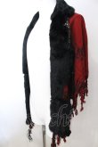 画像2: KMRii / MAGNOLIA FUR LEATHER STOLE ストール  レッドｘブラック O-25-02-28-121-KM-za-YM-ZT342 (2)