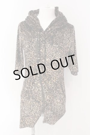 画像: CIVARIZE / Greed アシンメトリーデザインクラッシュベロア5分袖パーカー 46 レオパード O-25-03-09-036-CI-to-YM-ZT354