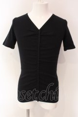 画像: kiryuyrik / センターワッシャーテレコTシャツ S ブラック O-25-03-09-012-ki-ts-YM-ZT379