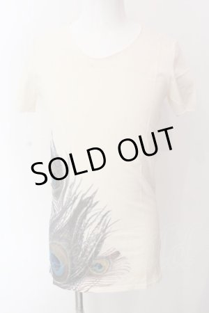 画像: goa / ピーコックプリントTシャツ F アイボリー O-25-03-09-120-go-ts-YM-ZT139