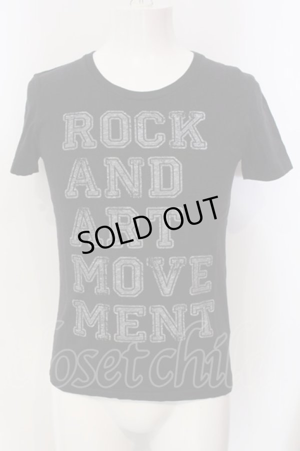 画像1: NO ID. / ROCK AND ART MOVEMENT Tシャツ 1 ユーズドブラック O-25-04-06-037-NO-ts-YM-ZT267 (1)