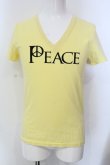画像1: NO ID. / PEACE VネックTシャツ 1 イエロー O-25-04-06-039-NO-ts-YM-ZT267 (1)