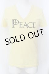 画像: NO ID. / PEACE VネックTシャツ 1 イエロー O-25-04-06-040-NO-ts-YM-ZT267