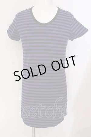 画像: NO ID. BLACK / C天竺ボーダーラウンドU/N Tシャツ 2 パープルｘブラック O-25-04-10-088-NO-ts-YM-OS