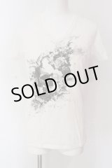 画像: MURDER LICENSE / フラワースカルVネックTシャツ 48 ホワイト O-25-04-10-023-MU-ts-YM-OS