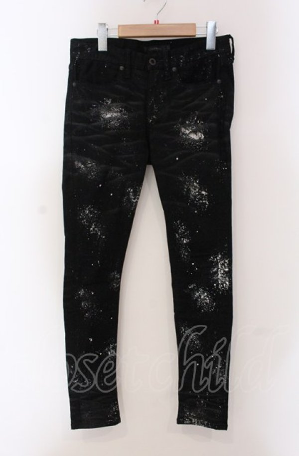 画像1: CIVARIZE / Sprinkle ペンキ加工ストレッチスキニーデニムパンツ 42 ブラック O-25-05-18-049-CI-pa-YM-ZT0521A (1)