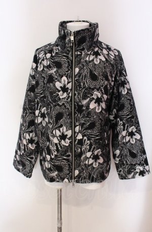 画像: NO ID. BLACK / スタンドカラーゴブランBIG-BLZブルゾンジャケット ONE ブラックｘシルバー O-25-05-18-024-NO-ja-YM-ZT0521A