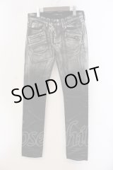 画像: CIVARIZE / Cosmicグラデーション箔加工ZIPスキニーデニムパンツ 42 シルバーｘブラック O-25-05-22-008-CI-pa-YM-OS