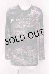 画像: JOHNNY WOLF / 転写プリントUネックカットソー 1 ブラック O-25-05-22-026-JO-to-YM-OS