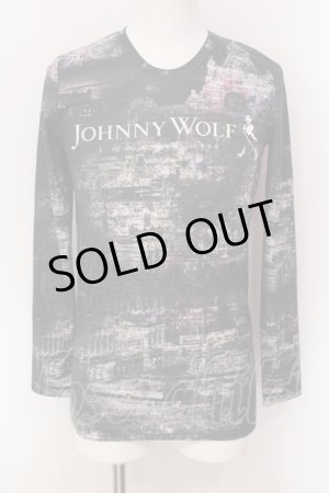画像: JOHNNY WOLF / 転写プリントUネックカットソー 1 ブラック O-25-05-22-026-JO-to-YM-OS
